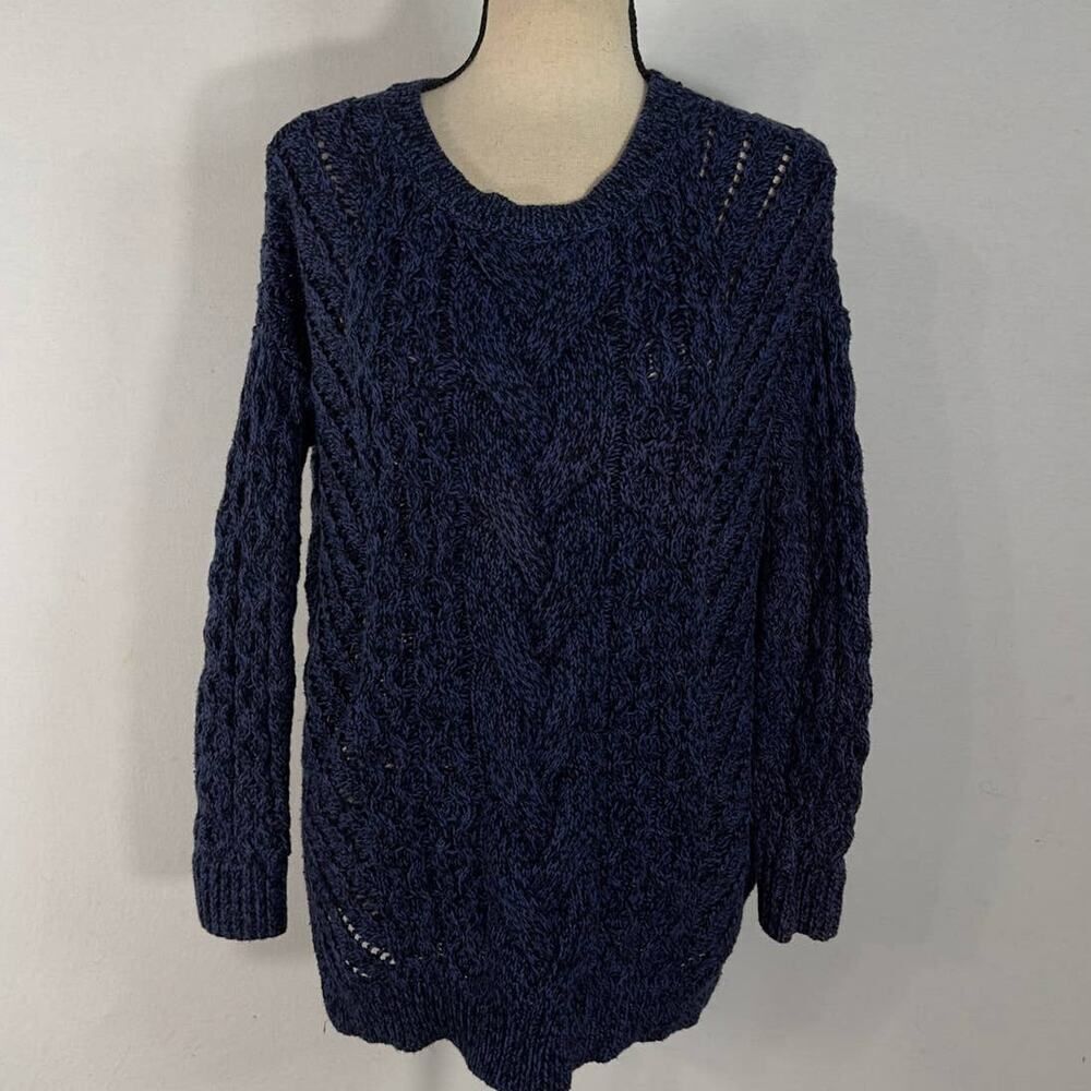 Express Blue Black Cable Knit Sweater Women's Size Small